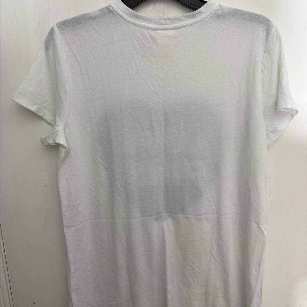 PINK Victoria's Secret White Short Sleeve Tee with Black Heart Logo - Picture 3 of 3